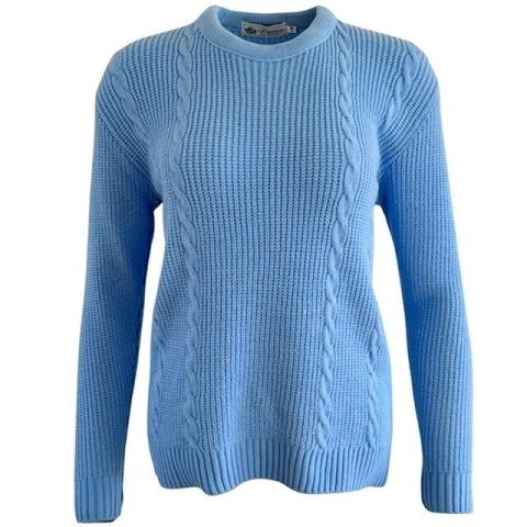 Emma Sky Blue Cable Front Jumper